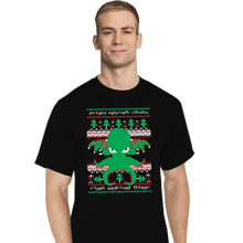Load image into Gallery viewer, Shirts T-Shirts, Tall / Large / Black Cthulhu Cultist Christmas
