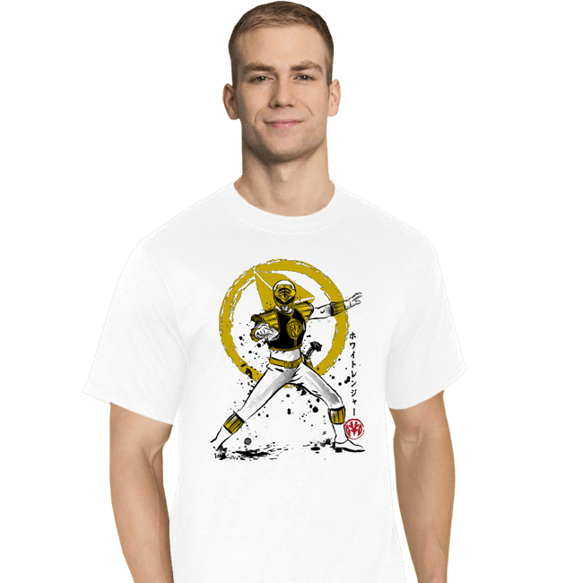 Daily_Deal_Shirts T-Shirts, Tall / Large / White White Ranger Sumi-e
