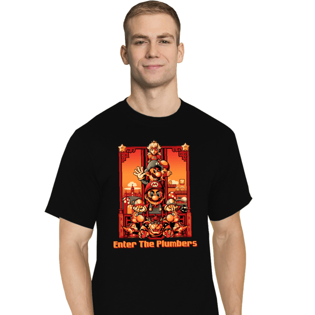 Daily_Deal_Shirts T-Shirts, Tall / Large / Black Enter The Plumbers