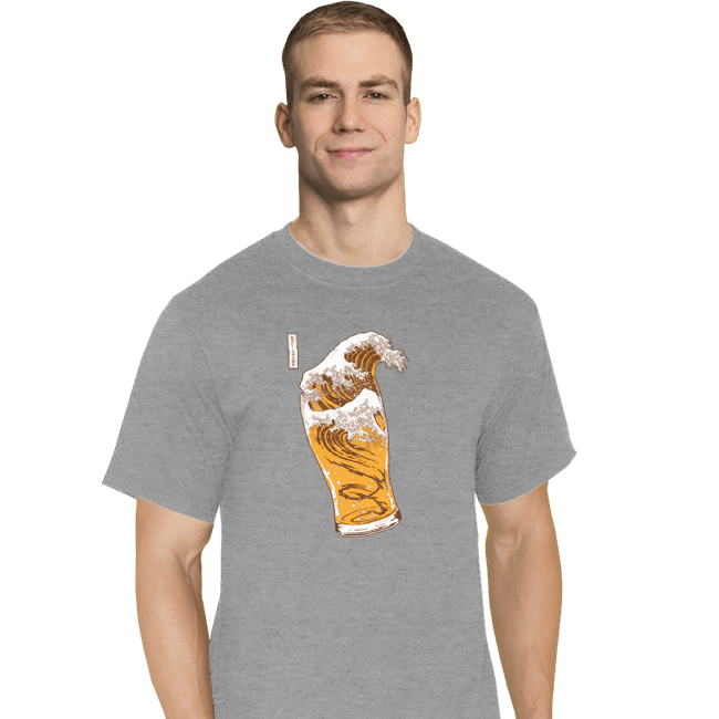 Daily_Deal_Shirts T-Shirts, Tall / Large / Sports Grey The Great Beer Wave