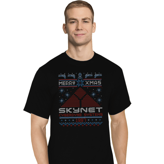 Daily_Deal_Shirts T-Shirts, Tall / Large / Black Happy Cyber Xmas