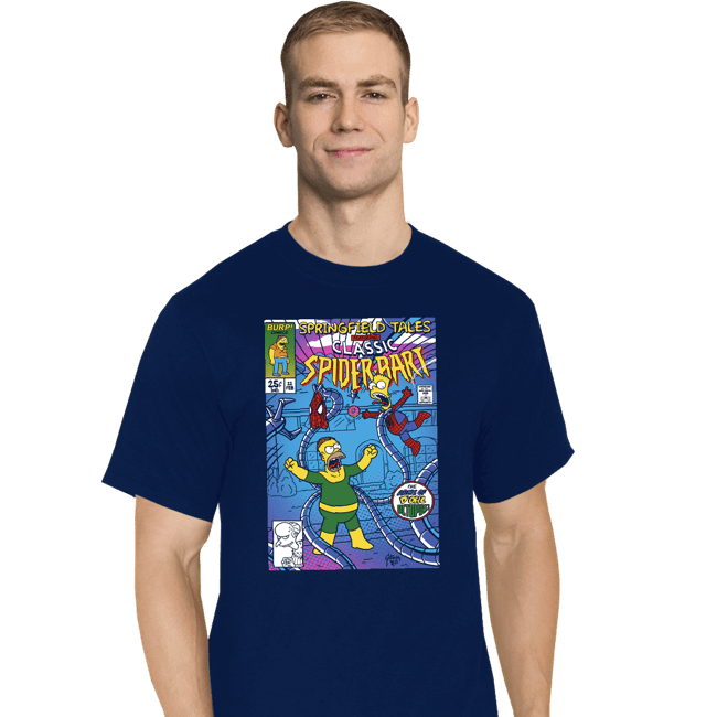 Daily_Deal_Shirts T-Shirts, Tall / Large / Navy Spider-Bart VS D'ohc Ock
