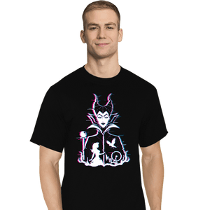 Daily_Deal_Shirts T-Shirts, Tall / Large / Black Glitched Maleficent