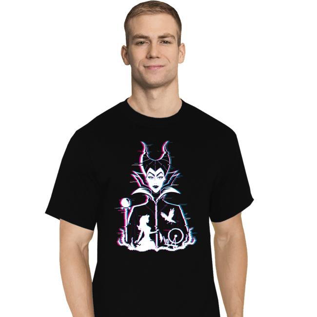 Daily_Deal_Shirts T-Shirts, Tall / Large / Black Glitched Maleficent