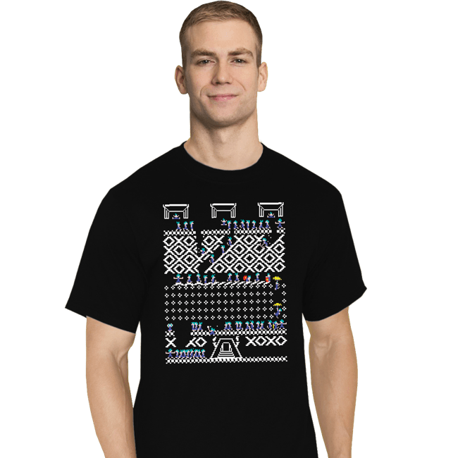 Shirts T-Shirts, Tall / Large / Black Lemmings Christmas