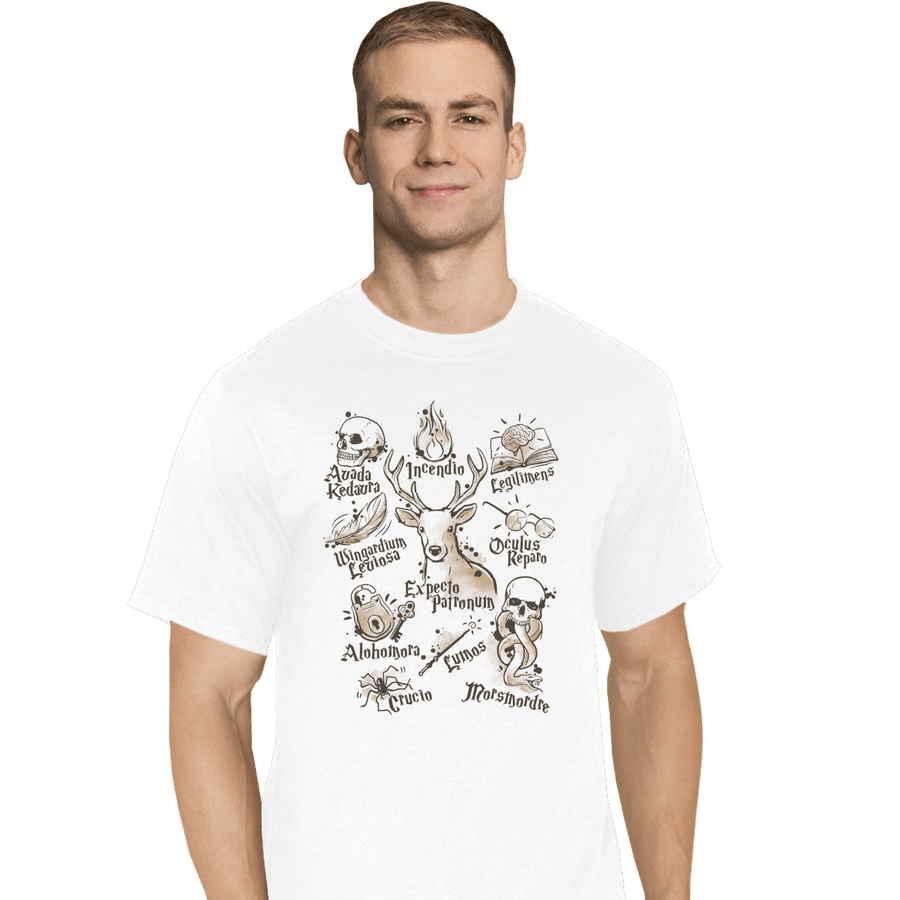 Shirts T-Shirts, Tall / Large / White Magic Spell notes
