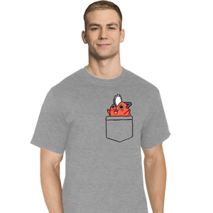 Secret_Shirts T-Shirts, Tall / Large / Sports Grey Pocket Pochita