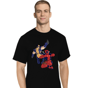 Secret_Shirts T-Shirts, Tall / Large / Black Wolverine And Deadpool