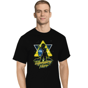 Shirts T-Shirts, Tall / Large / Black Retro Legendary Hero