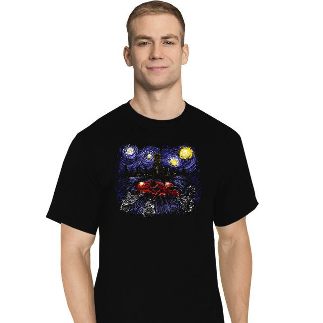 Daily_Deal_Shirts T-Shirts, Tall / Large / Black Starry Neo-Tokyo