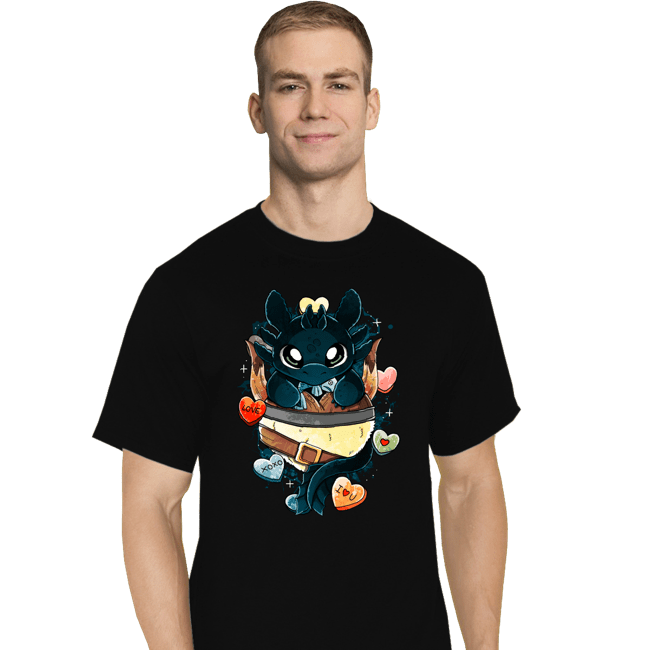 Daily_Deal_Shirts T-Shirts, Tall / Large / Black Dragon Valentine