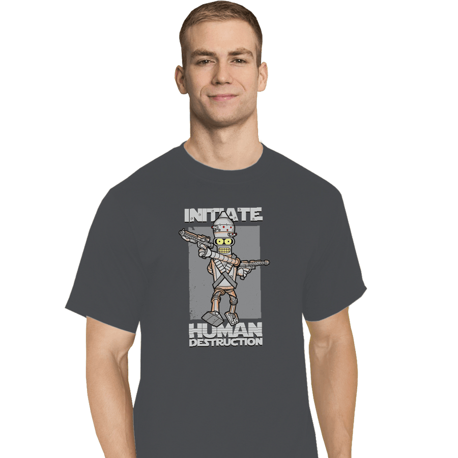 Shirts T-Shirts, Tall / Large / Charcoal Initiate Human Destruction