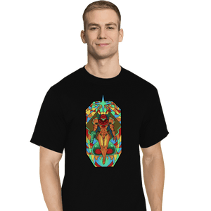 Shirts T-Shirts, Tall / Large / Black Stained Glass Hunter
