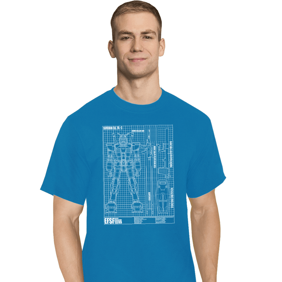 Shirts T-Shirts, Tall / Large / Royal RX-78-2 Blueprint
