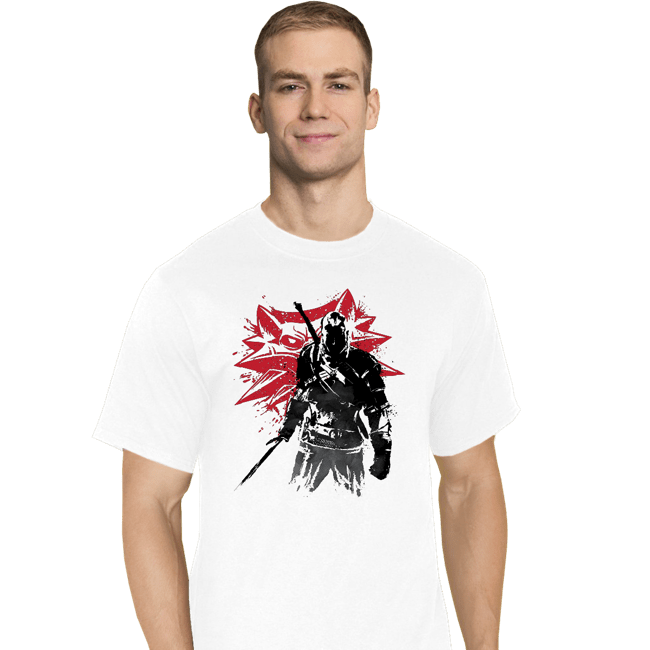 Shirts T-Shirts, Tall / Large / White The Witcher Sumi-e