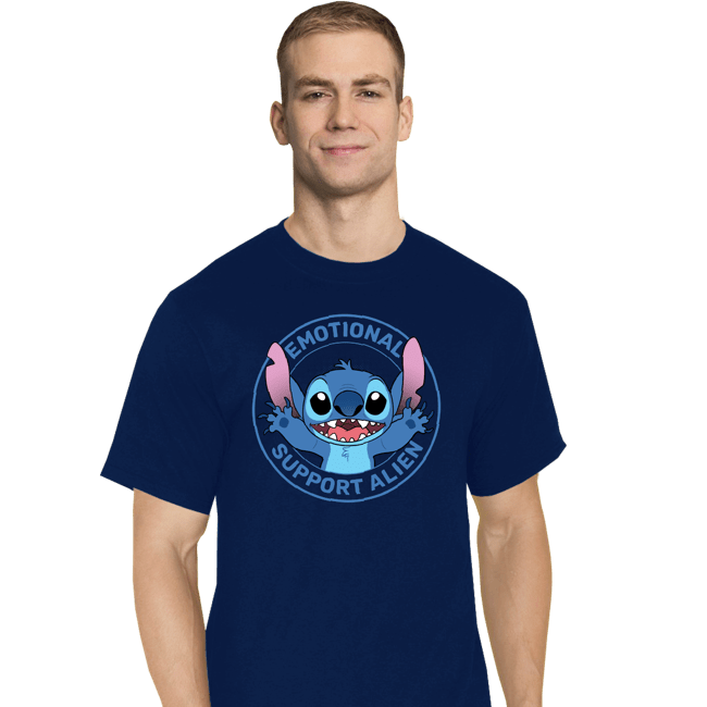 Secret_Shirts T-Shirts, Tall / Large / Navy Emotional Support Alien