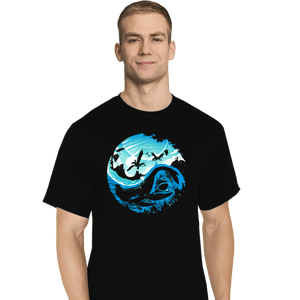 Daily_Deal_Shirts T-Shirts, Tall / Large / Black Yin Yang Of Water