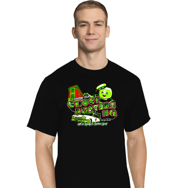 Secret_Shirts T-Shirts, Tall / Large / Black Greetings From Ghost HQ