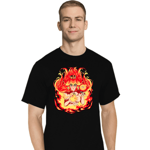 Daily_Deal_Shirts T-Shirts, Tall / Large / Black Peach Fire