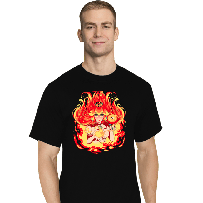 Daily_Deal_Shirts T-Shirts, Tall / Large / Black Peach Fire