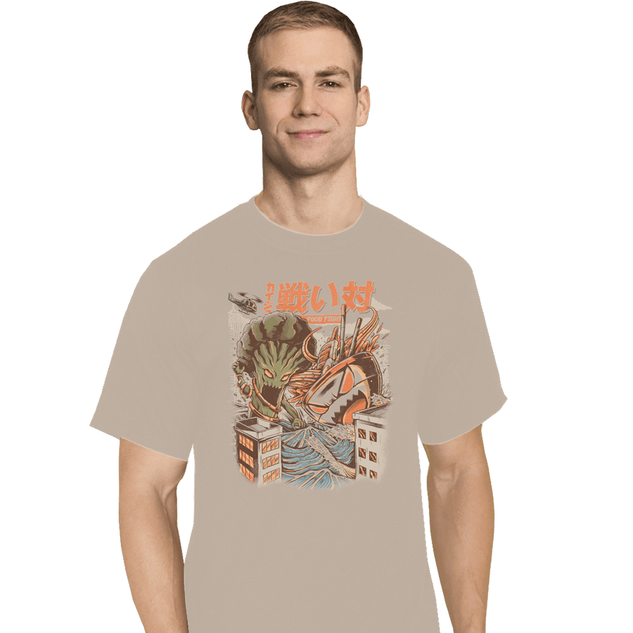Shirts T-Shirts, Tall / Large / White Kaiju Food Fight