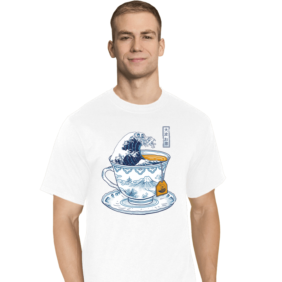 Shirts T-Shirts, Tall / Large / White The Great Kanagawa Tea