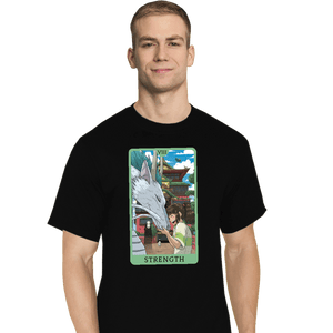 Daily_Deal_Shirts T-Shirts, Tall / Large / Black Tarot Ghibli Strength