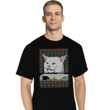 Load image into Gallery viewer, Shirts T-Shirts, Tall / Large / Black Cat Getting Yelled At Sweater
