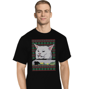 Shirts T-Shirts, Tall / Large / Black Cat Getting Yelled At Sweater
