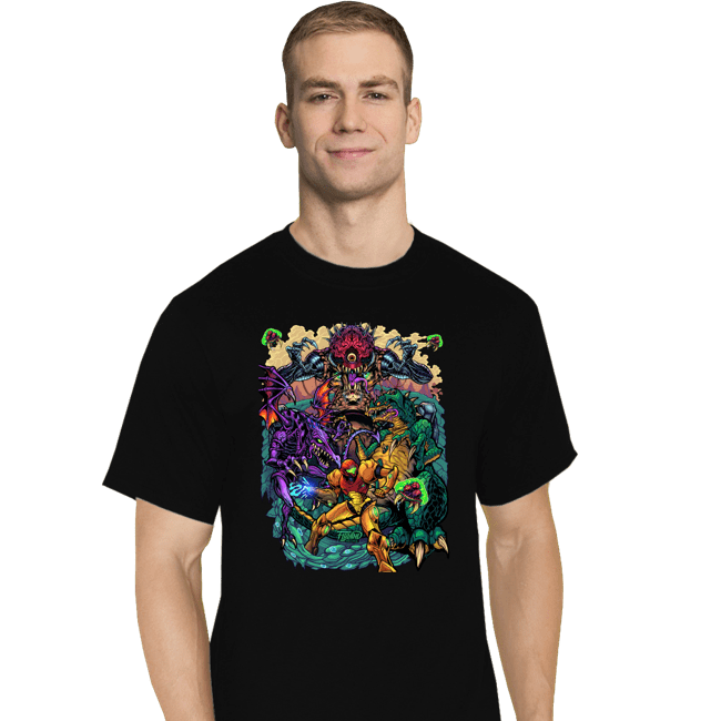 Daily_Deal_Shirts T-Shirts, Tall / Large / Black Metroid Tribute