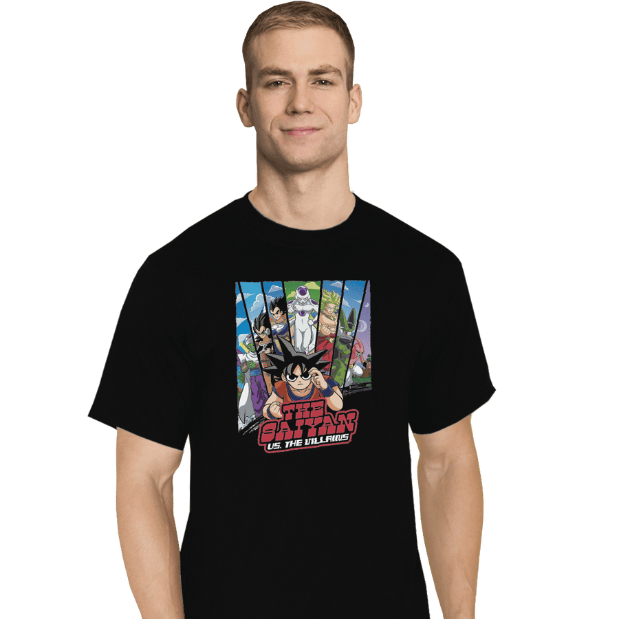 Shirts T-Shirts, Tall / Large / Black The Saiyan Vs The Villains