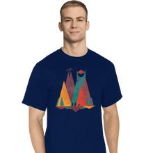 Load image into Gallery viewer, Shirts T-Shirts, Tall / Large / Navy Geometric Middle Earth
