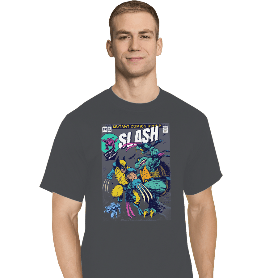 Shirts T-Shirts, Tall / Large / Charcoal Wolverine VS Slash