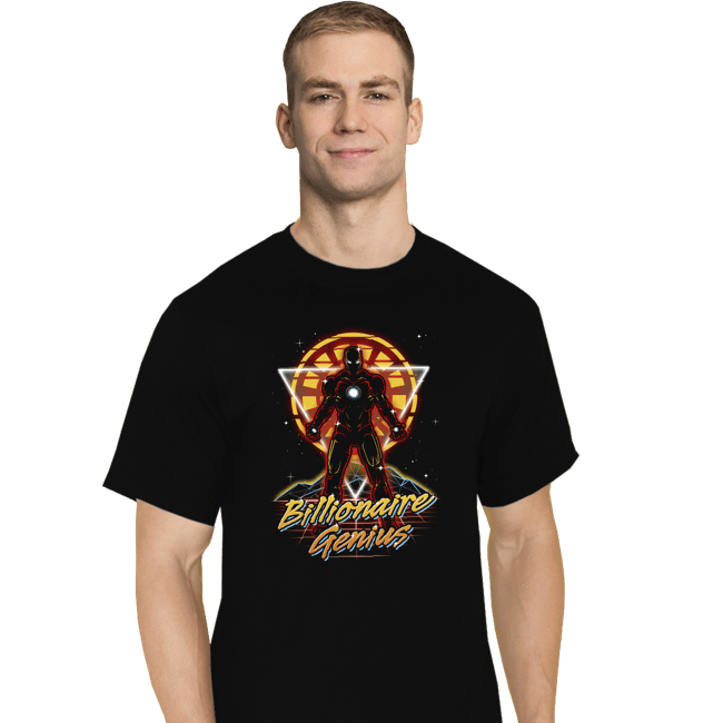 Shirts T-Shirts, Tall / Large / Black Retro Billionaire Genius