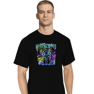Daily_Deal_Shirts T-Shirts, Tall / Large / Black Stitch Neon
