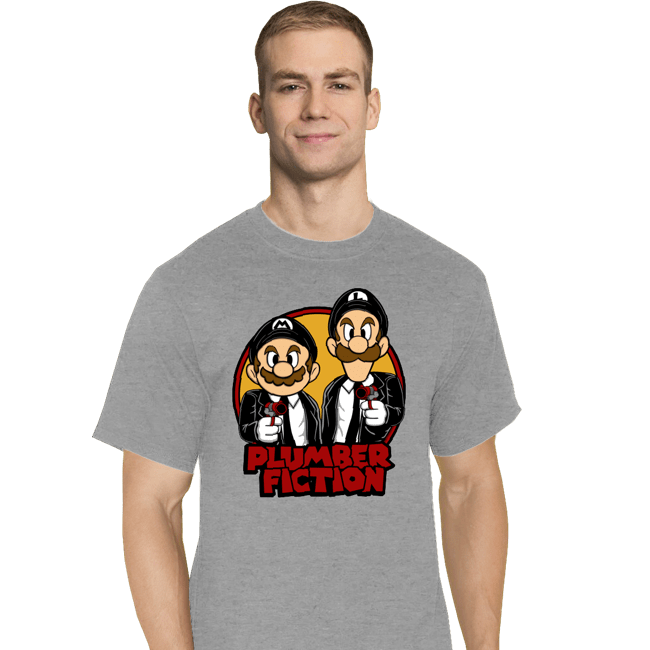 Secret_Shirts T-Shirts, Tall / Large / Sports Grey Plumber Fiction