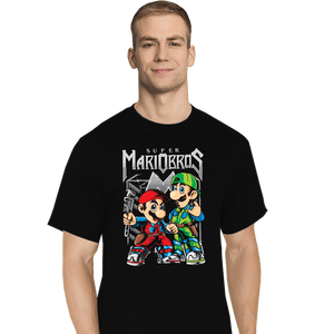 Daily_Deal_Shirts T-Shirts, Tall / Large / Black Super Metal Bros