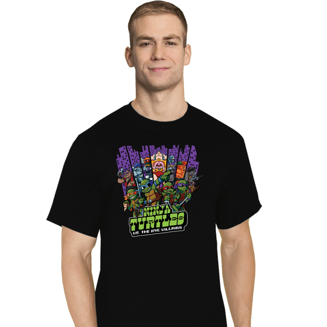 Secret_Shirts T-Shirts, Tall / Large / Black TMNT Vs NYC Villains