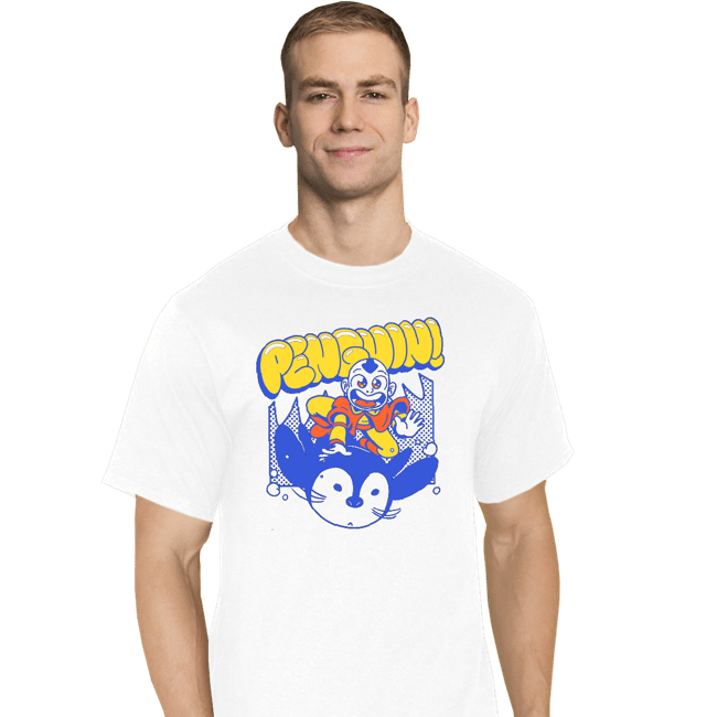 Shirts T-Shirts, Tall / Large / White Penguin Sledding
