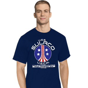Daily_Deal_Shirts T-Shirts, Tall / Large / Navy USS Sulaco