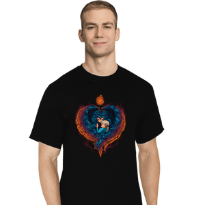 Secret_Shirts T-Shirts, Tall / Large / Black Heart On  Fire