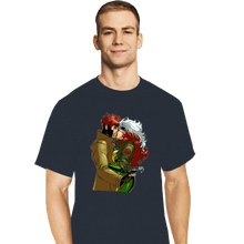 Load image into Gallery viewer, Daily_Deal_Shirts T-Shirts, Tall / Large / Dark Heather Rogue And Gambit Kiss
