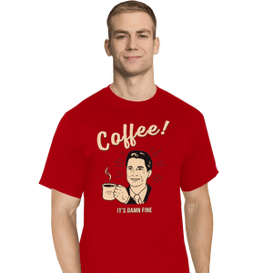 Shirts T-Shirts, Tall / Large / Red It's damn Fine Coffee