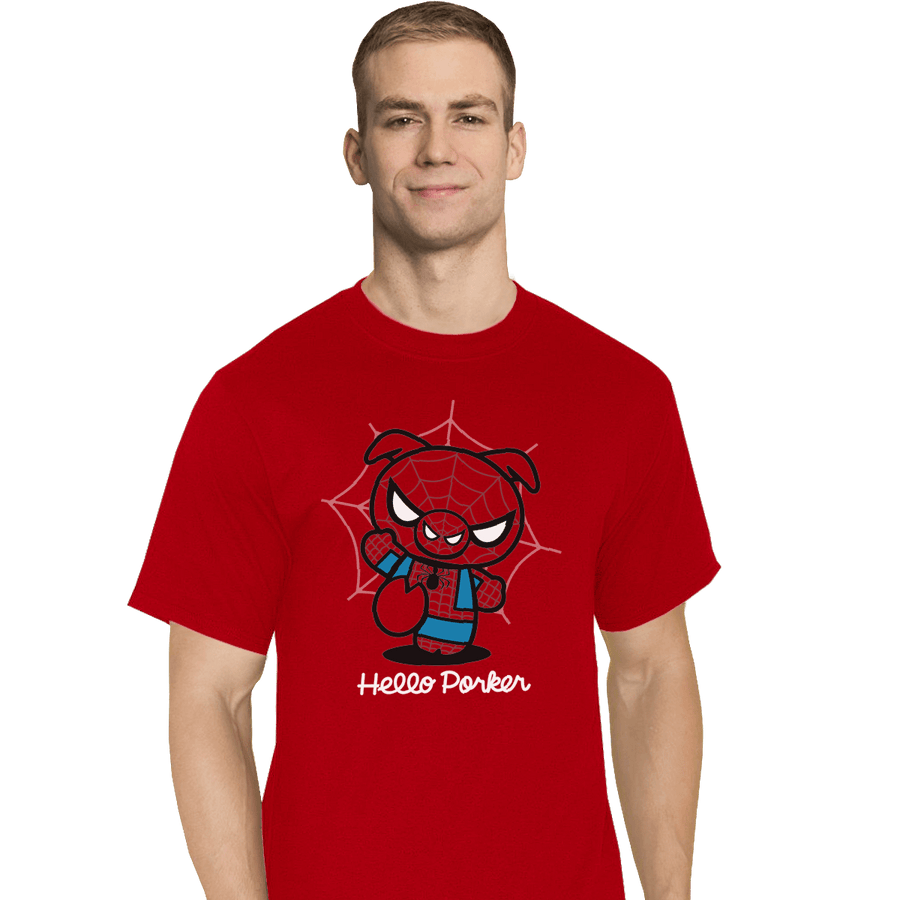 Shirts T-Shirts, Tall / Large / Red Hello Porker