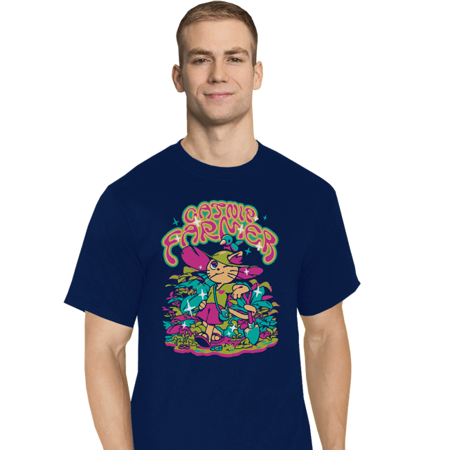 Secret_Shirts T-Shirts, Tall / Large / Navy Catnip Farmer