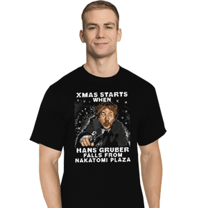 Shirts T-Shirts, Tall / Large / Black Hans Gruber Ugly Sweater