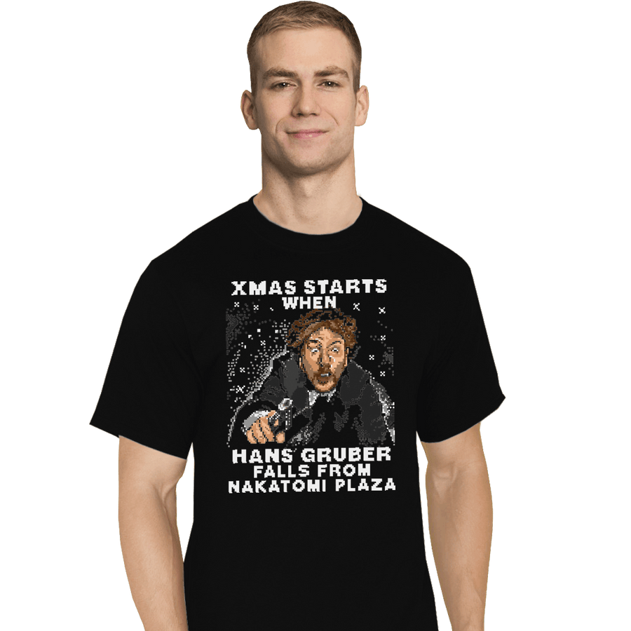 Shirts T-Shirts, Tall / Large / Black Hans Gruber Ugly Sweater