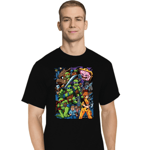 Daily_Deal_Shirts T-Shirts, Tall / Large / Black TMNT Pilgrim