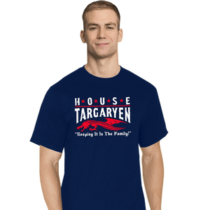 Daily_Deal_Shirts T-Shirts, Tall / Large / Navy House Targaryen