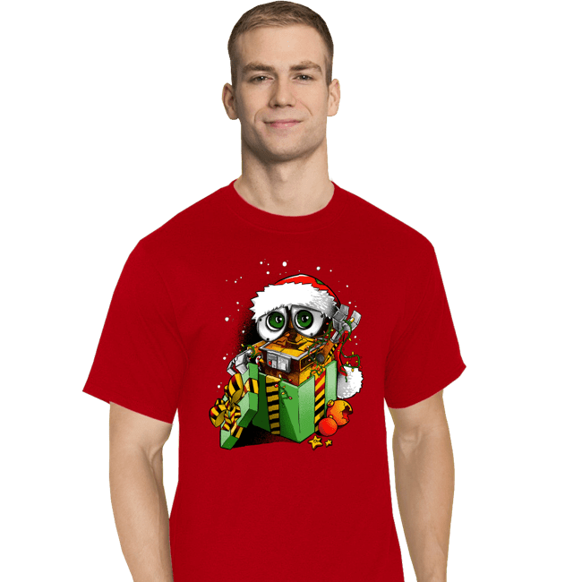 Daily_Deal_Shirts T-Shirts, Tall / Large / Red Christmas Robot